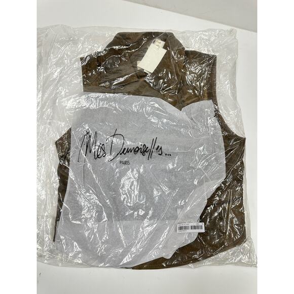 Mes Demoiselles Paris Suede Nellie Vest in Khaki Sz 36FR/4US - Picture 5 of 11